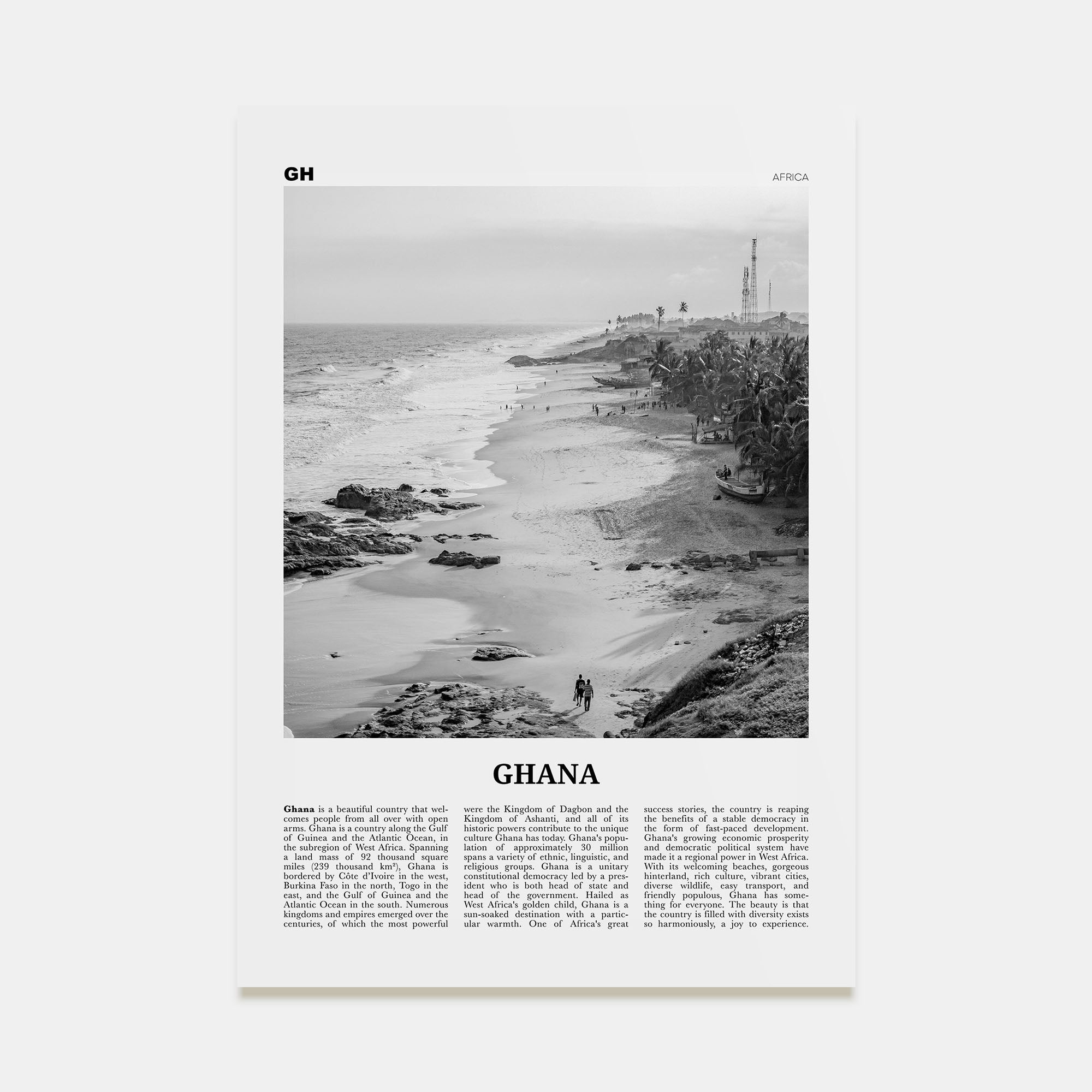 Ghana Travel B&W No 2 Poster