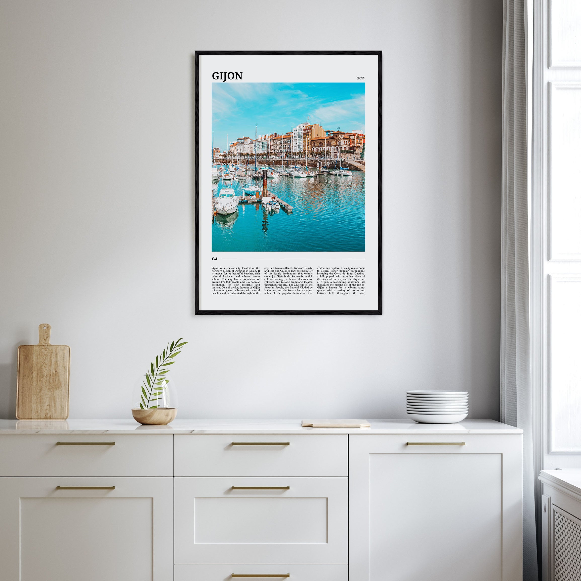 Gijon Travel Color Poster