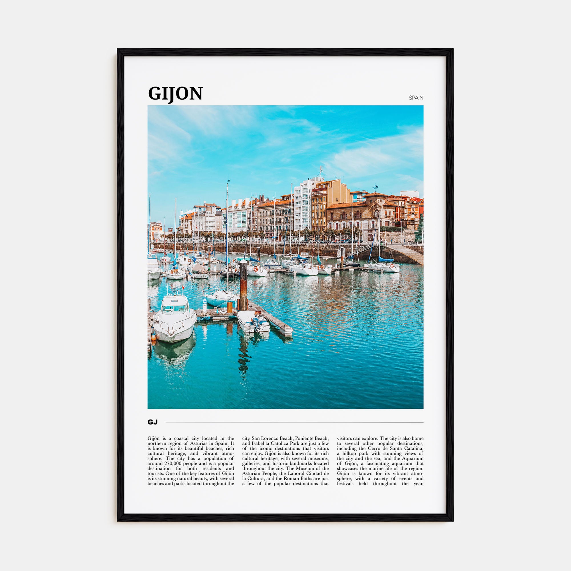 Gijon Travel Color Poster