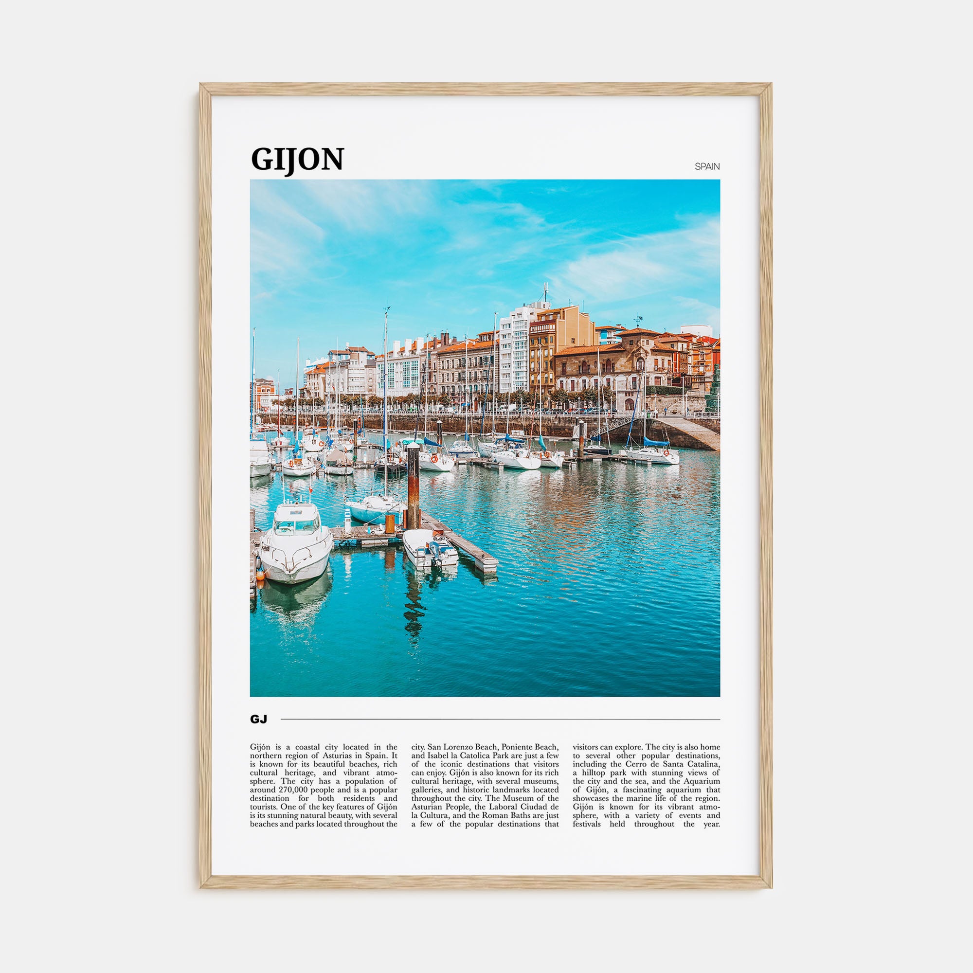Gijon Travel Color Poster