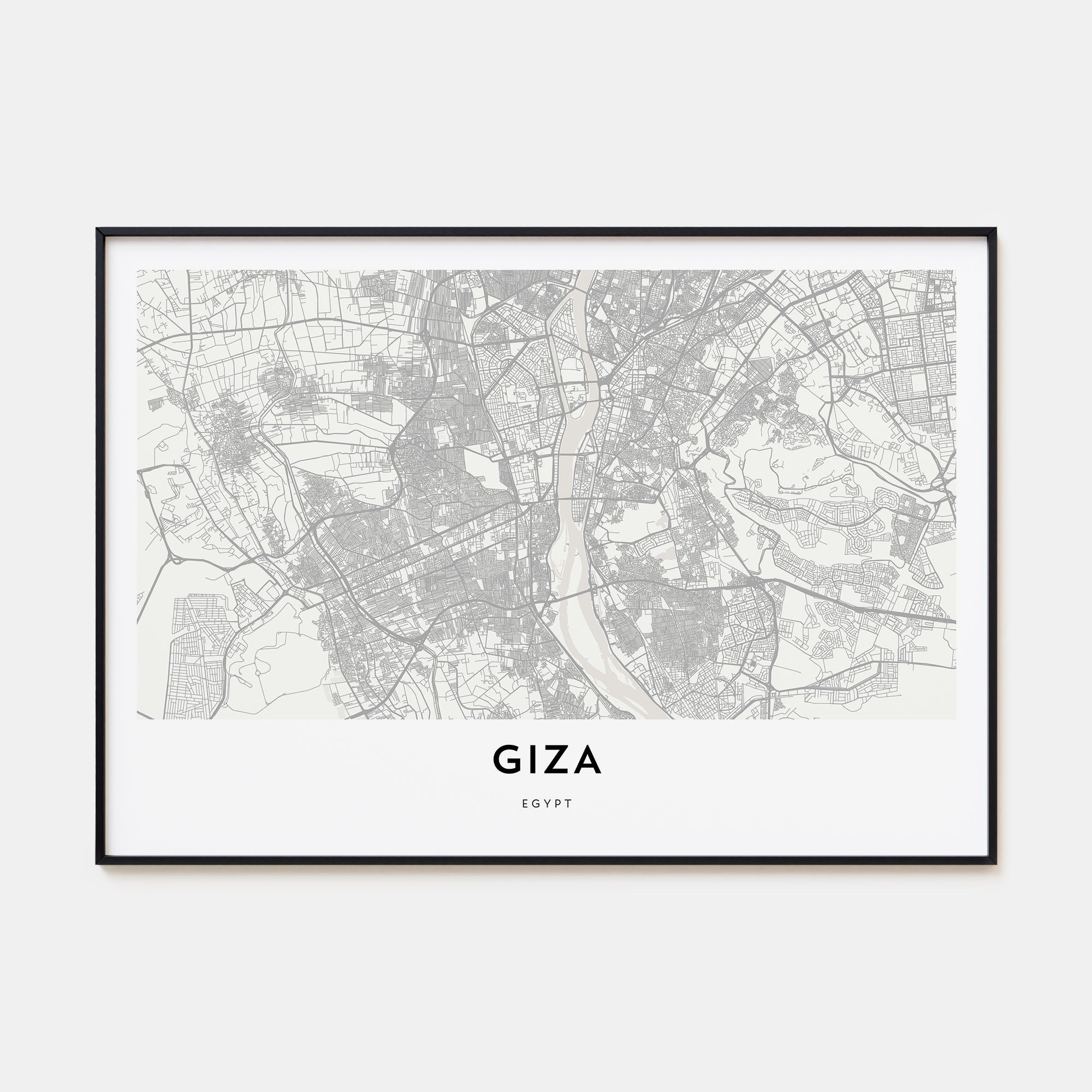 Giza Map Landscape Poster