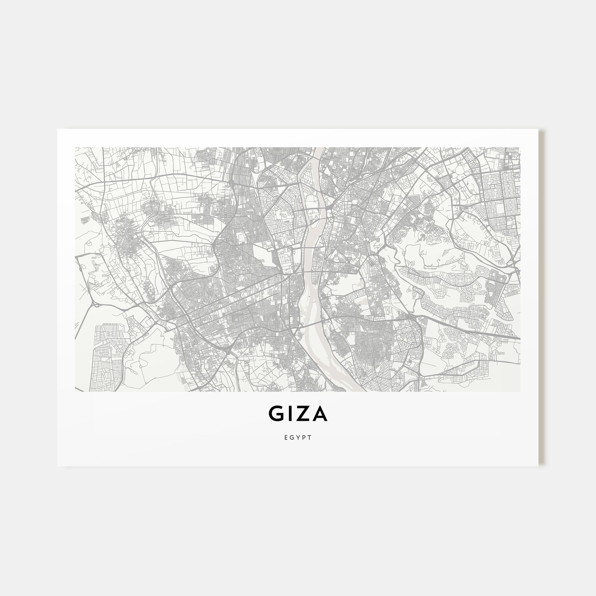 Giza Map Landscape Poster