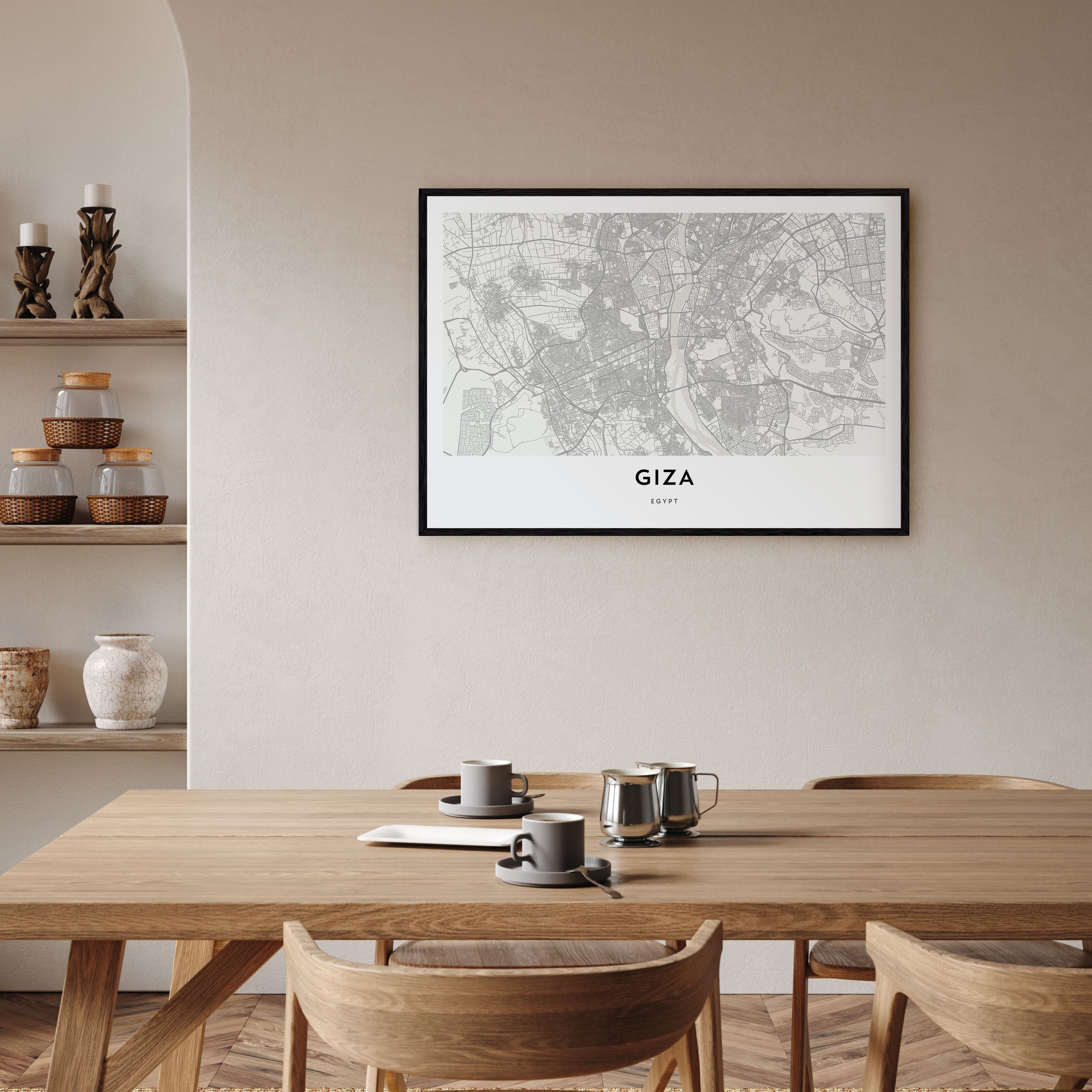 Giza Map Landscape Poster