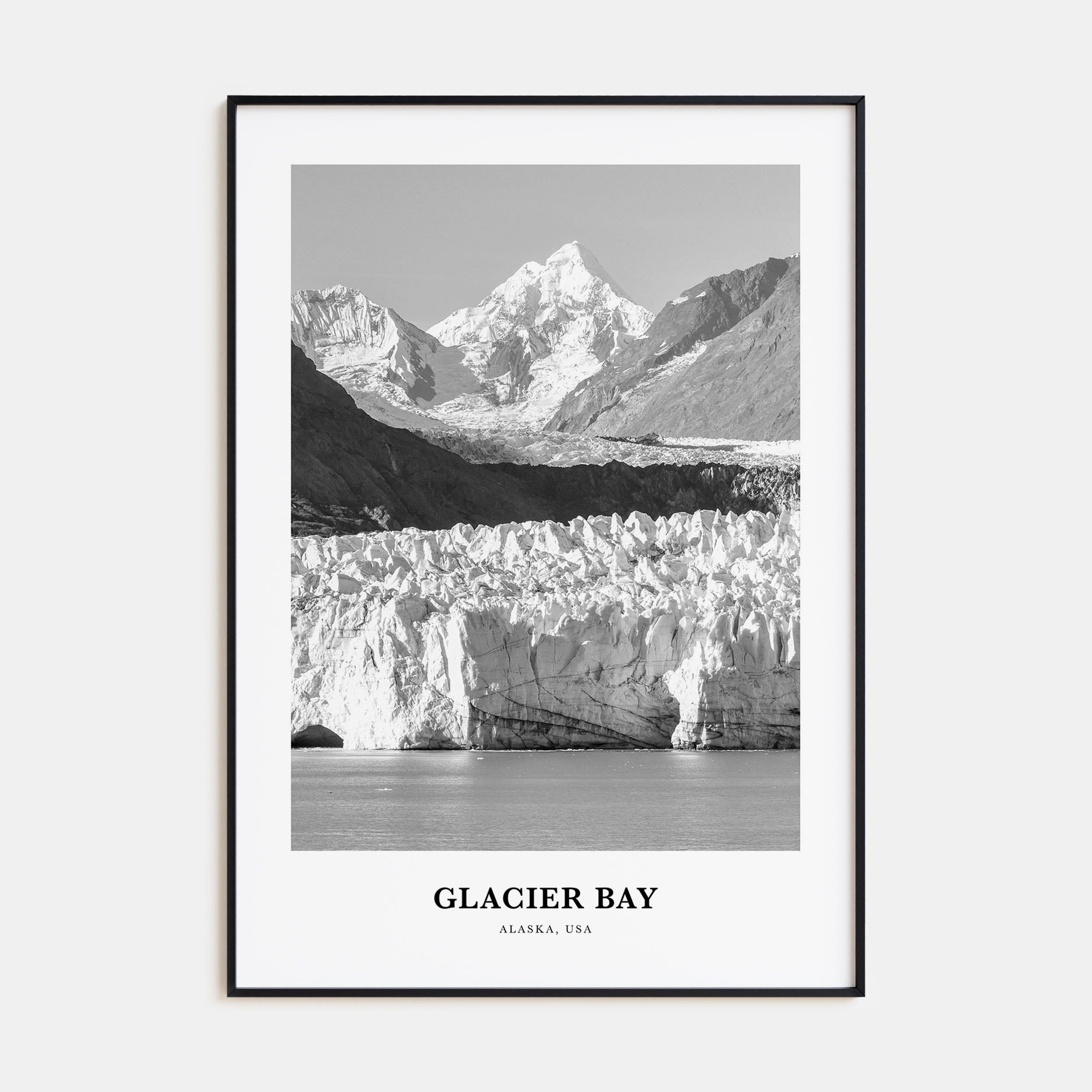 Glacier Bay National Park Portrait B&W Poster