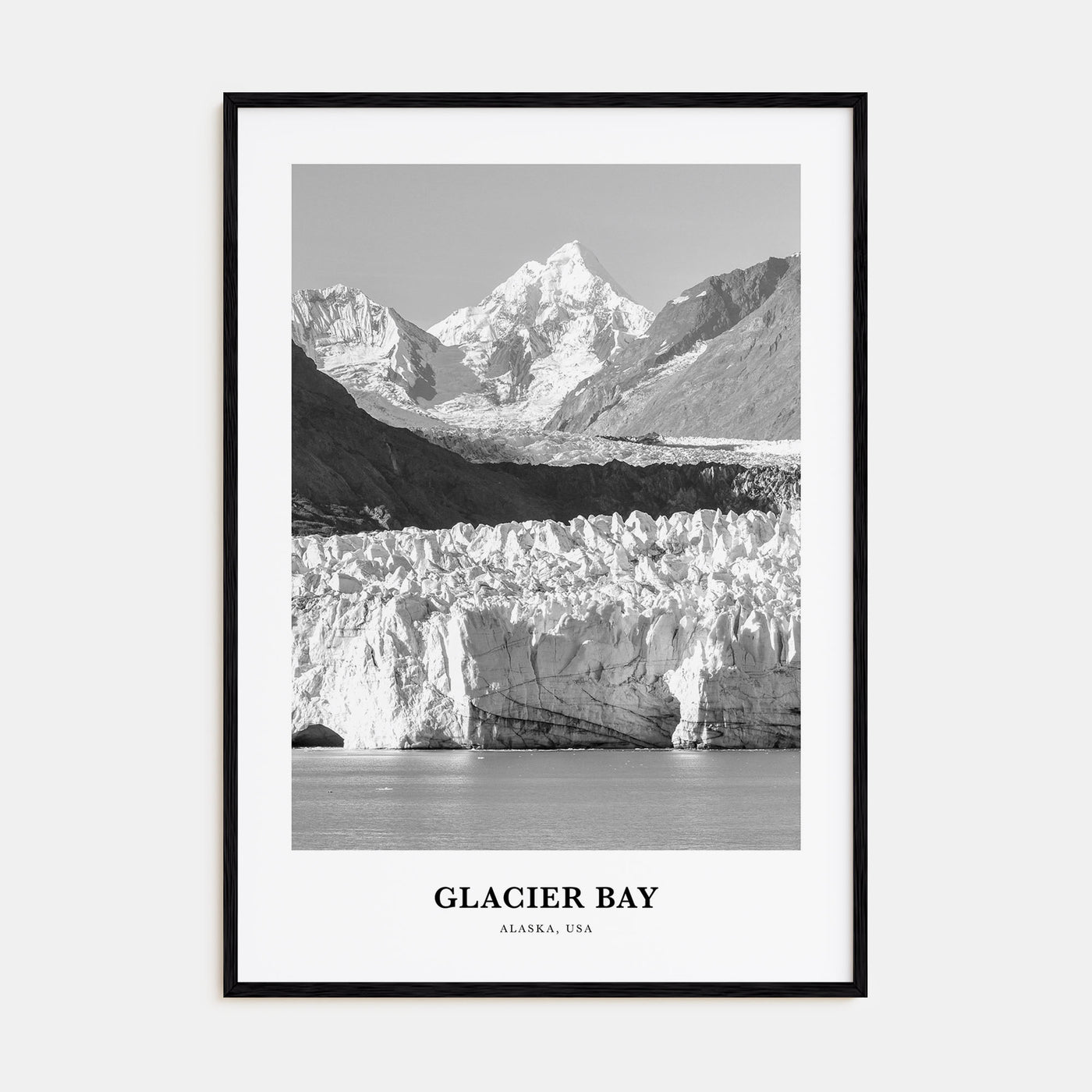 Glacier Bay National Park Portrait B&W Poster