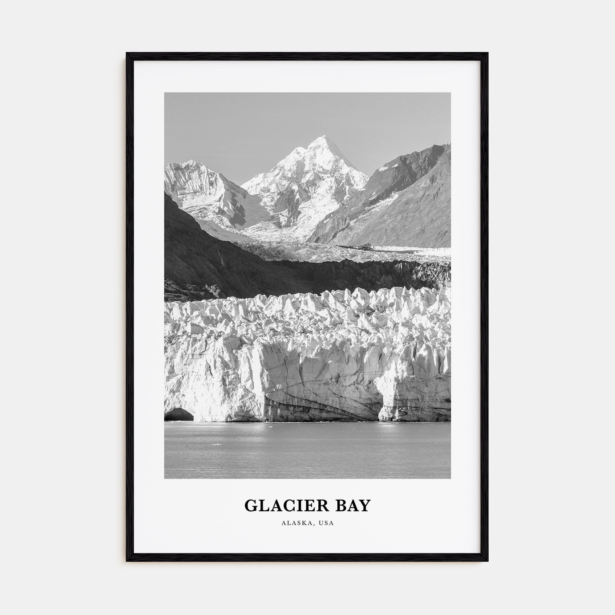 Glacier Bay National Park Portrait B&W Poster