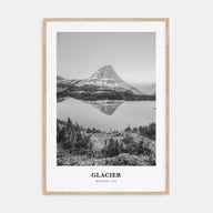 Glacier National Park Portrait B&W Poster