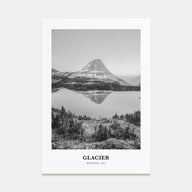 Glacier National Park Portrait B&W Poster