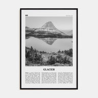 Glacier National Park Travel B&W Poster