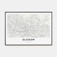 Glasgow Map Landscape Poster