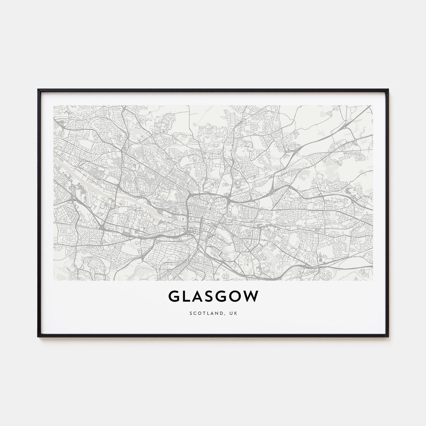 Glasgow Map Landscape Poster