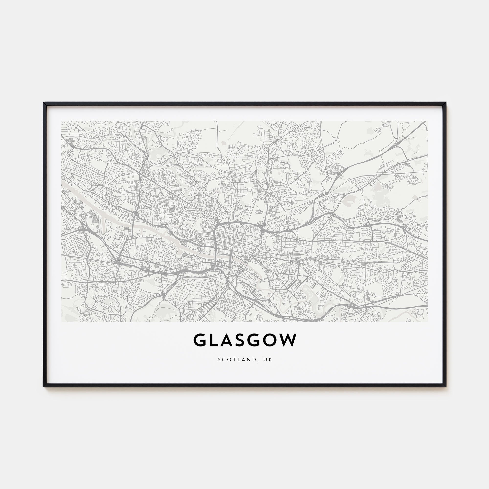 Glasgow Map Landscape Poster