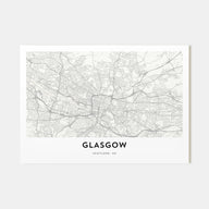 Glasgow Map Landscape Poster