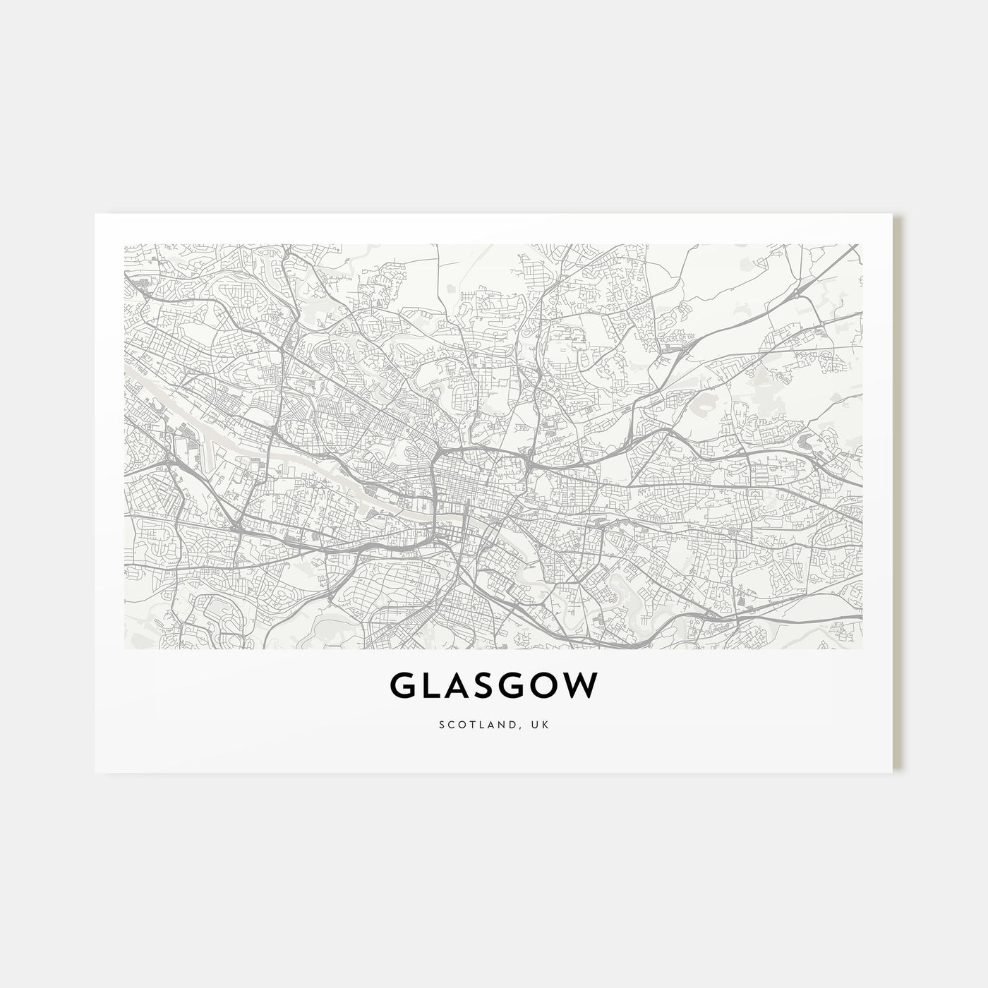 Glasgow Map Landscape Poster