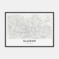 Glasgow Map Landscape Poster