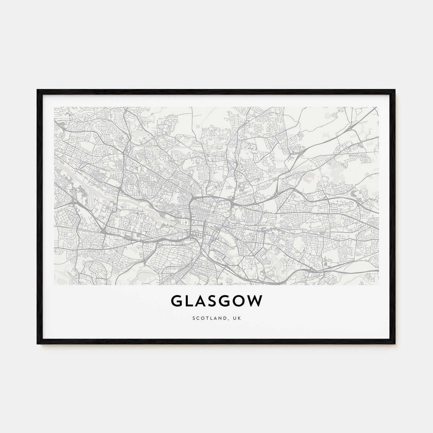 Glasgow Map Landscape Poster