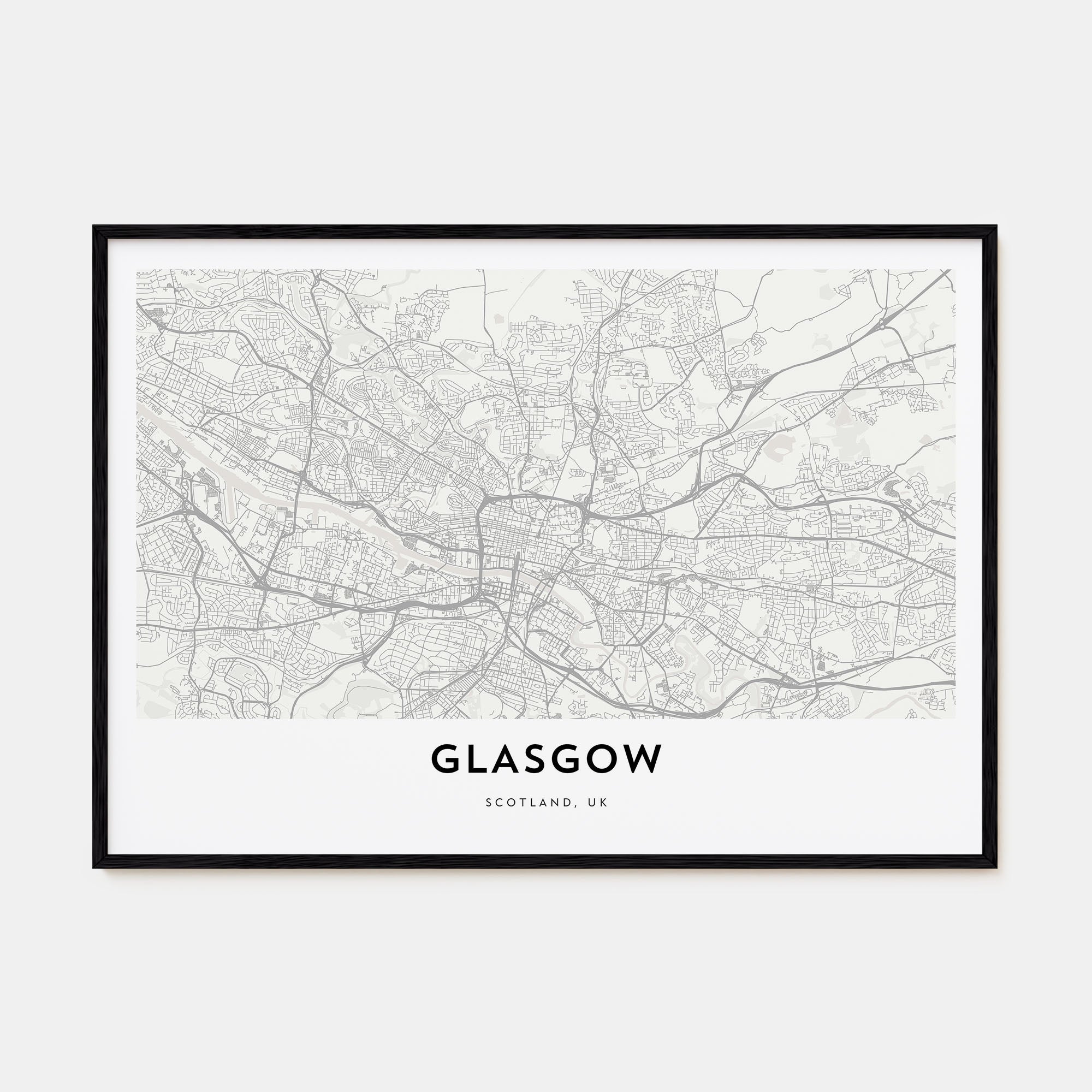 Glasgow Map Landscape Poster