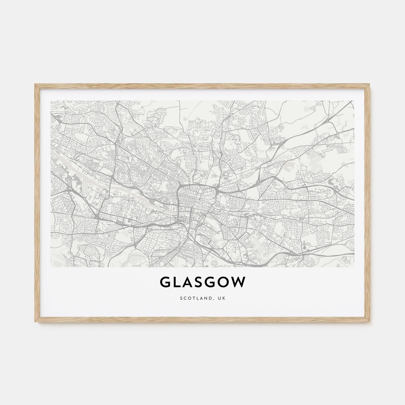 Glasgow Map Landscape Poster