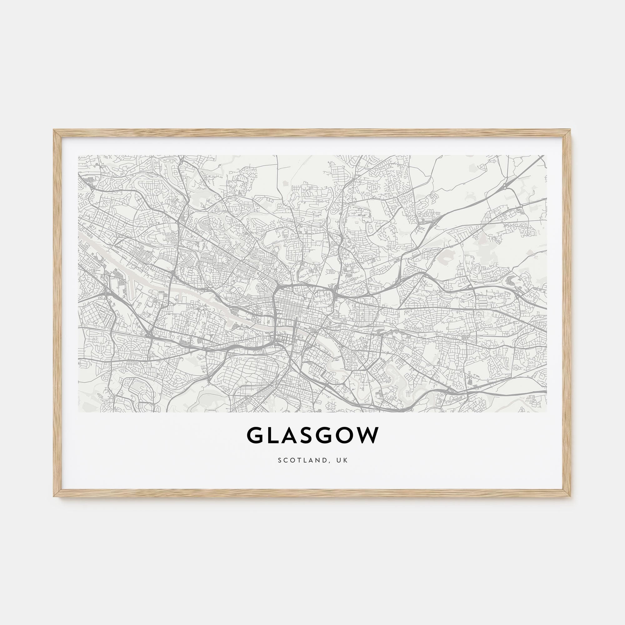 Glasgow Map Landscape Poster