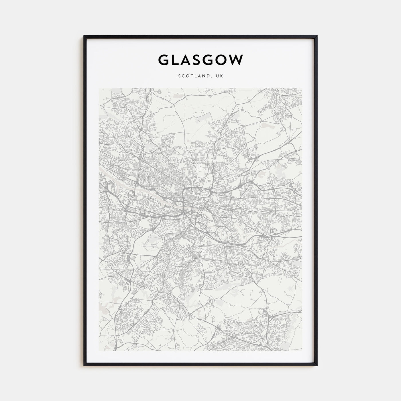 Glasgow Map Portrait Poster