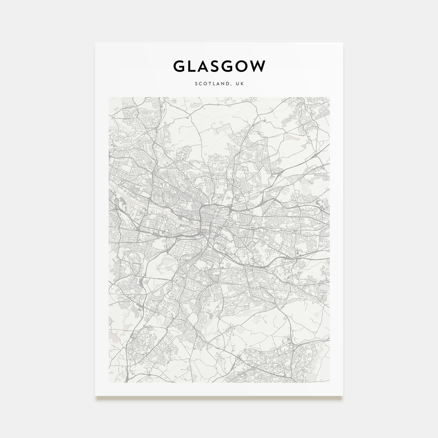 Glasgow Map Portrait Poster