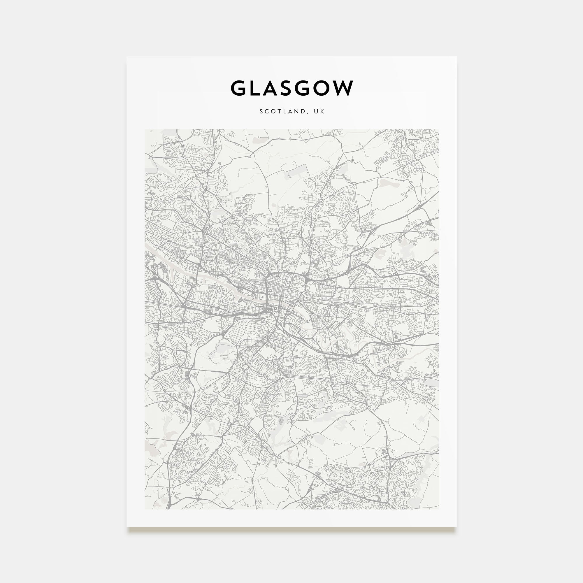 Glasgow Map Portrait Poster