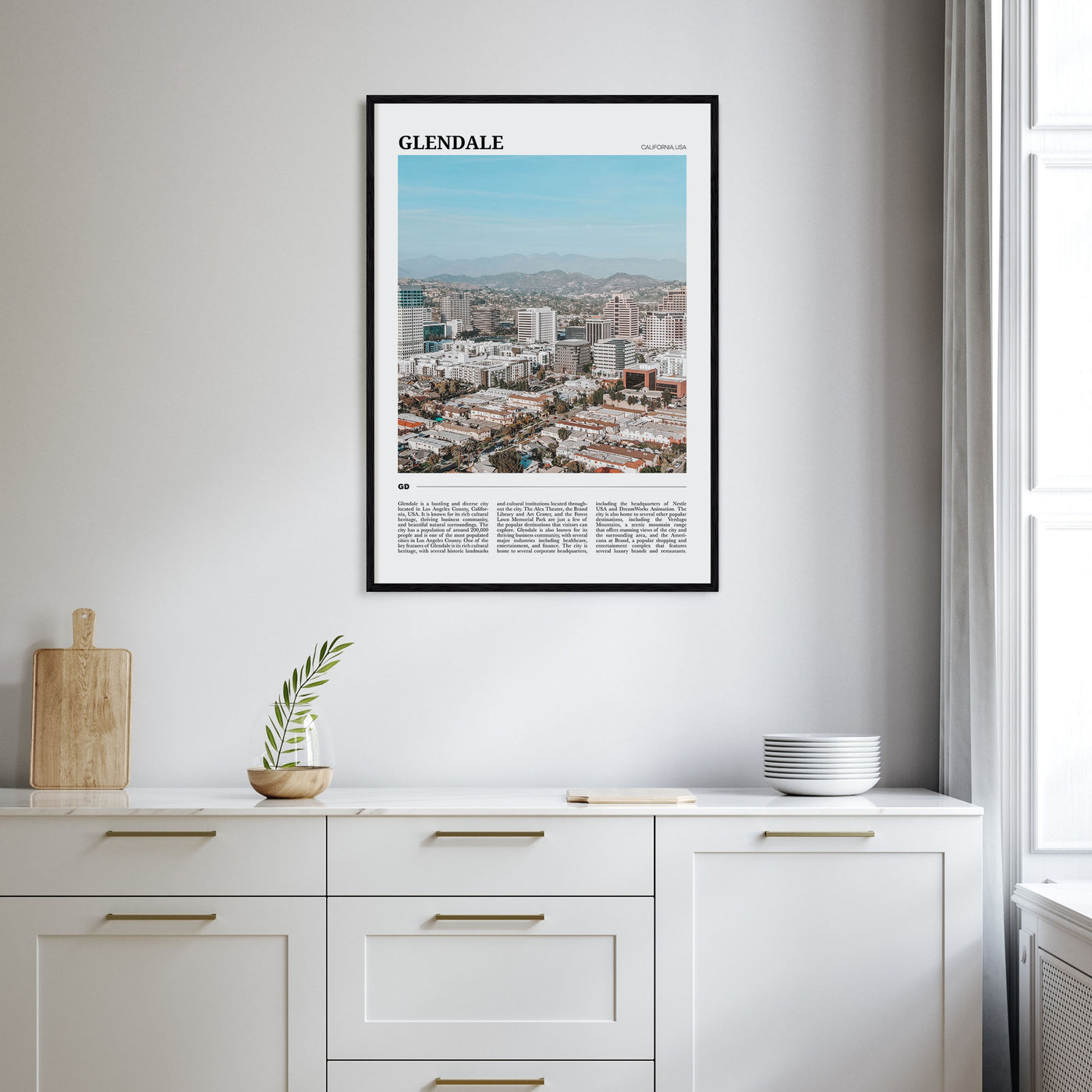 Glendale, California Travel Color Poster