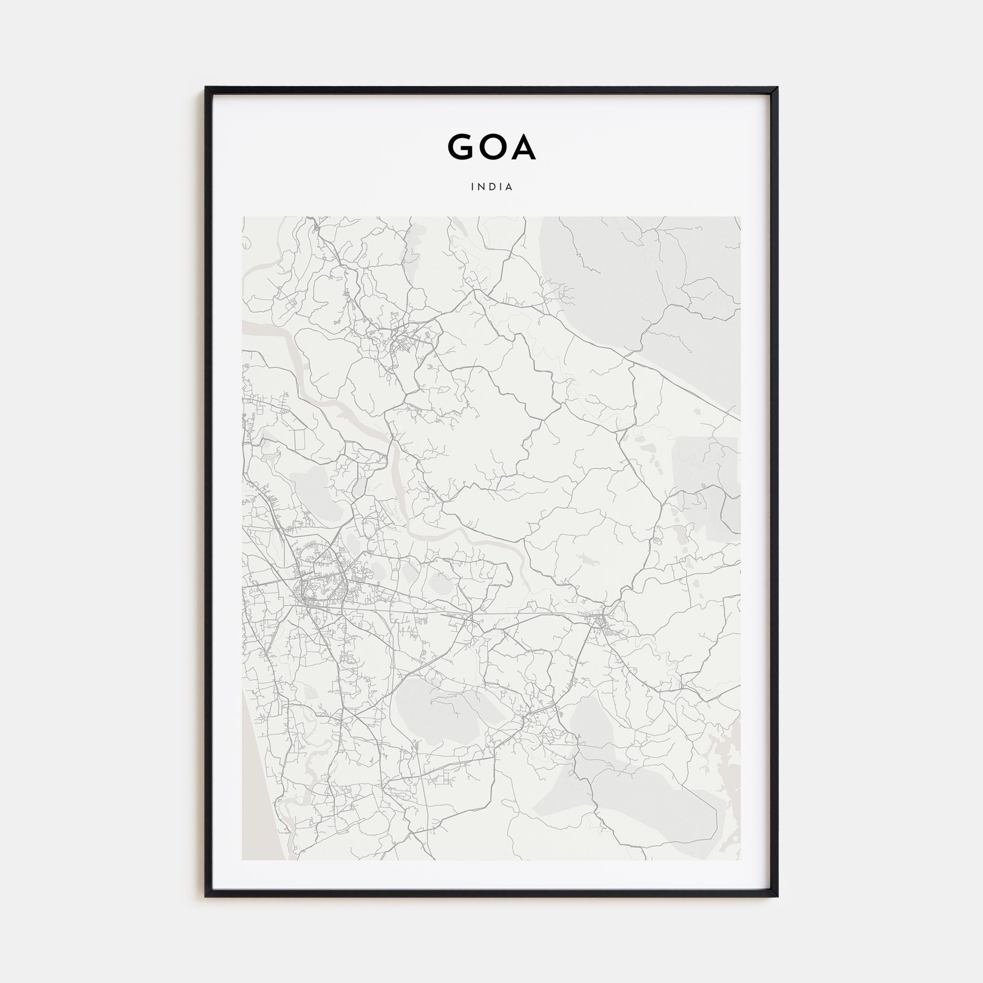 Goa Map Portrait Poster