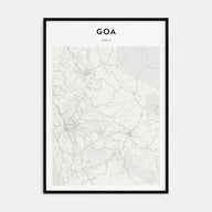 Goa Map Portrait Poster