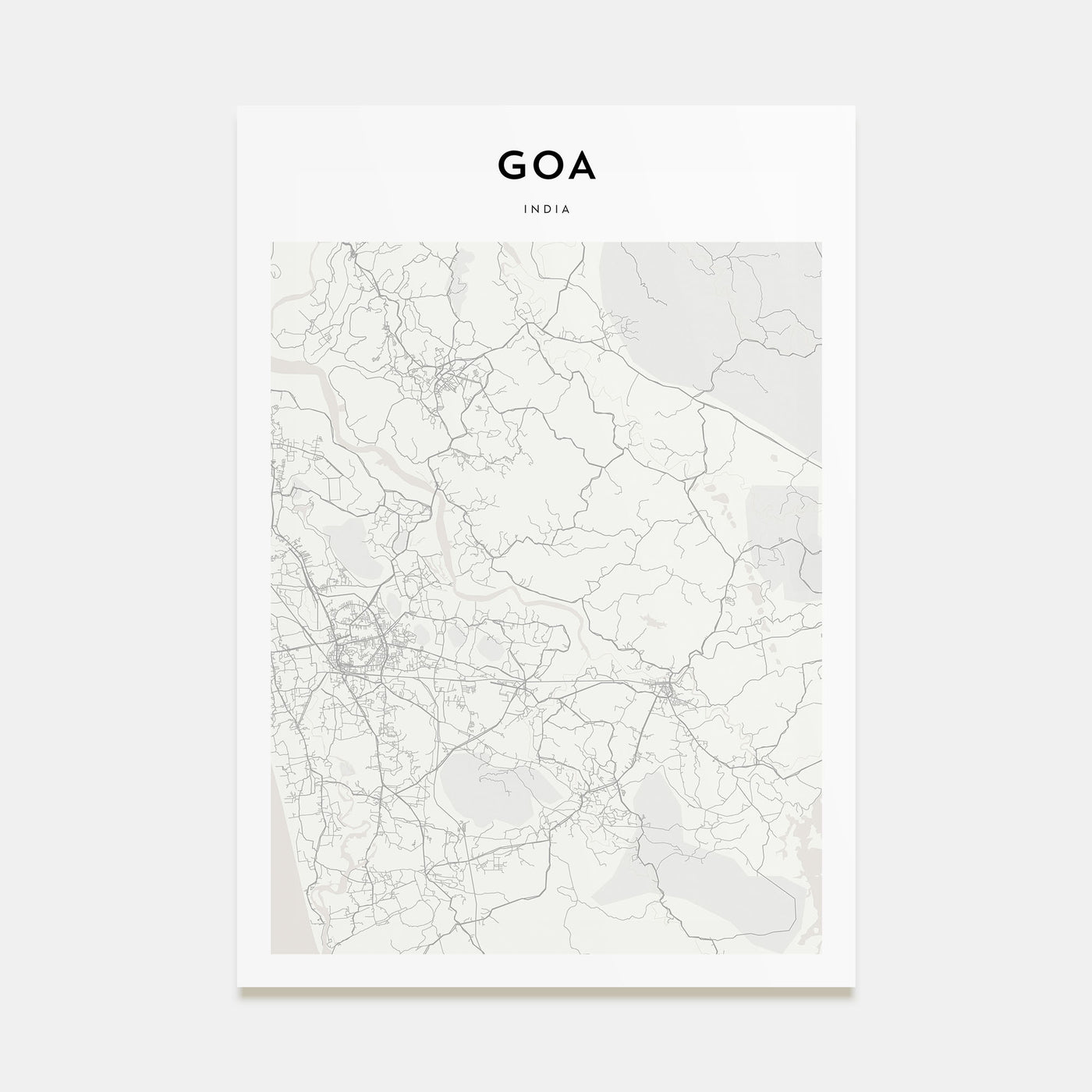 Goa Map Portrait Poster
