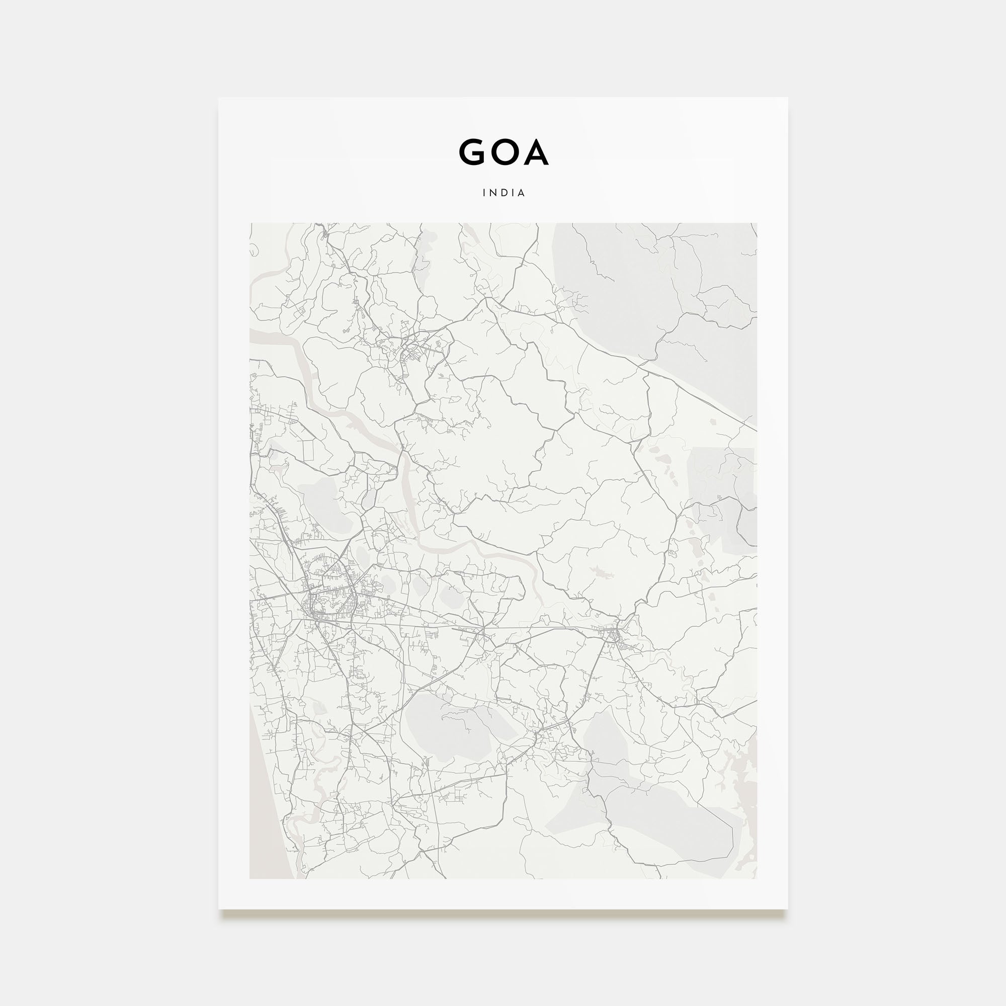 Goa Map Portrait Poster