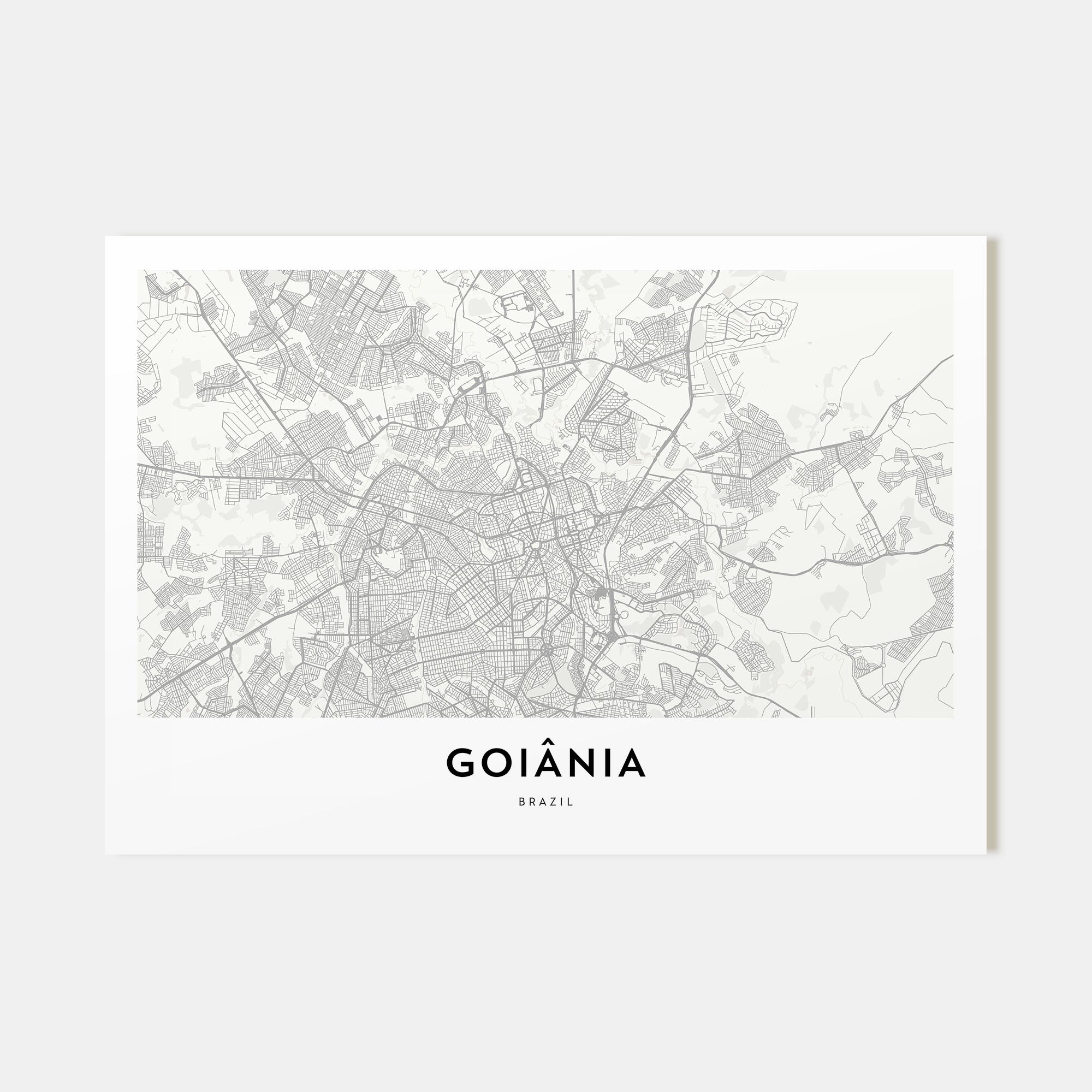 Goiânia Map Landscape Poster