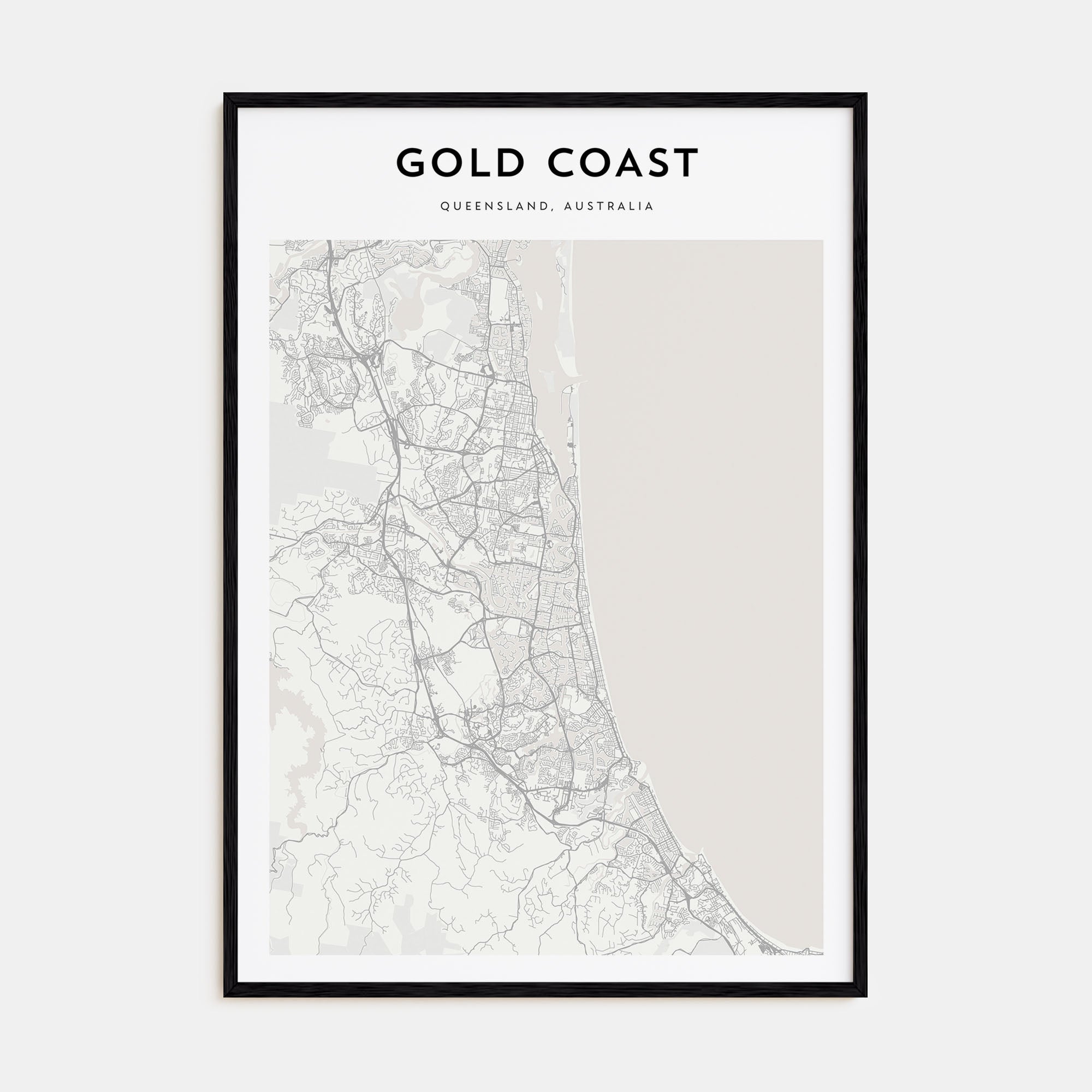 Gold Coast Map Portrait Poster