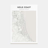 Gold Coast Map Portrait Poster