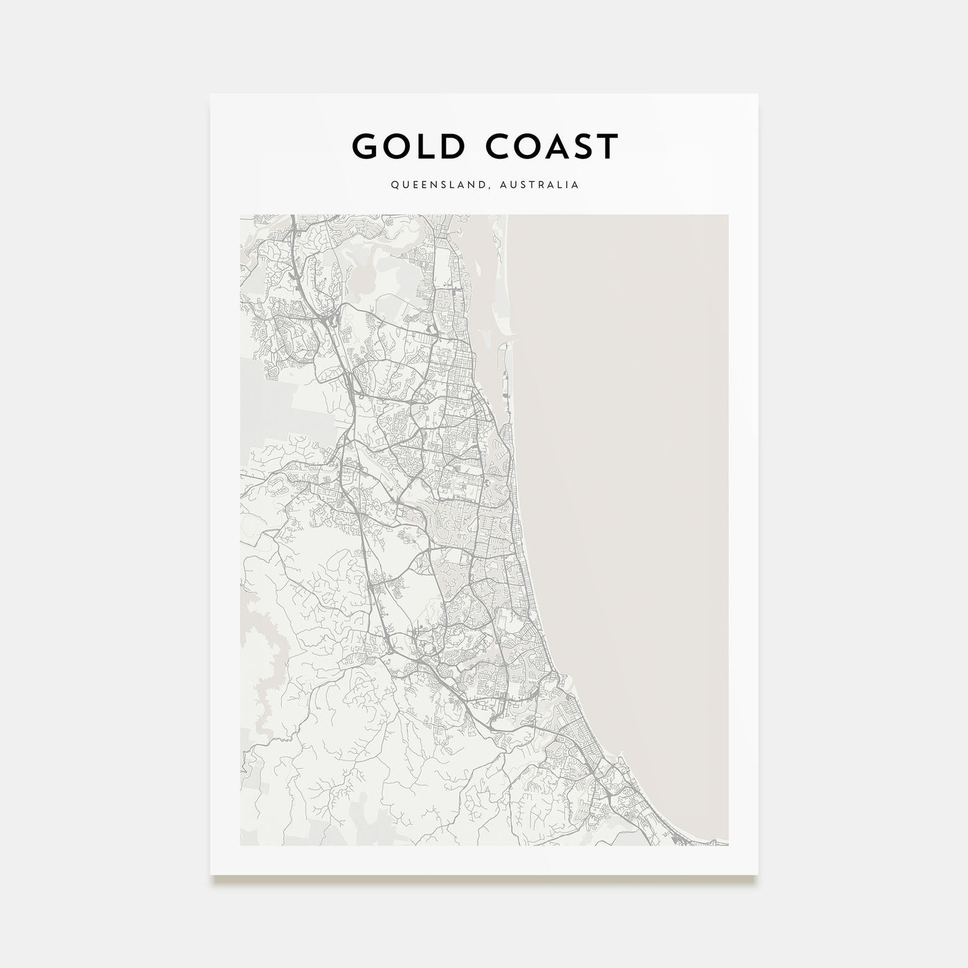 Gold Coast Map Portrait Poster