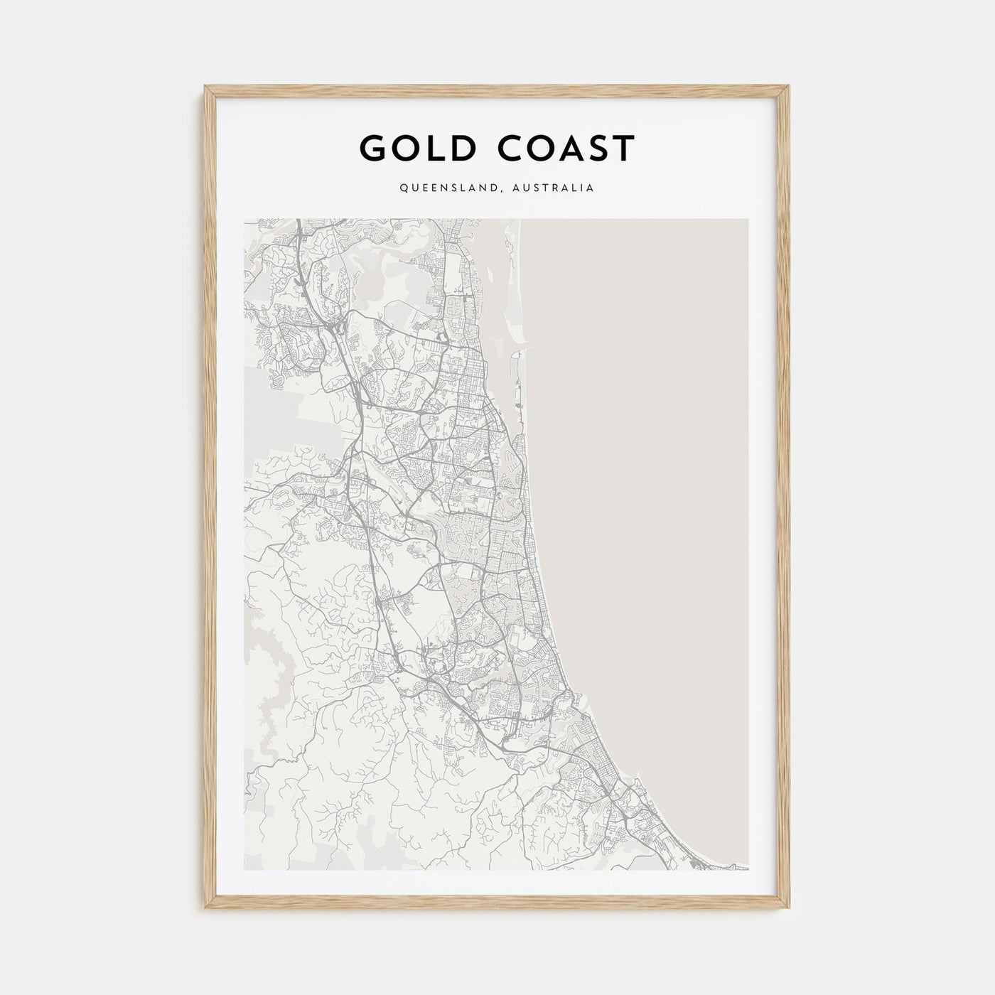 Gold Coast Map Portrait Poster