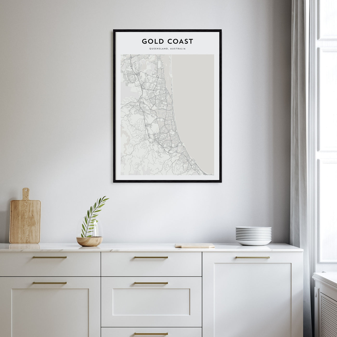 Gold Coast Map Portrait Poster