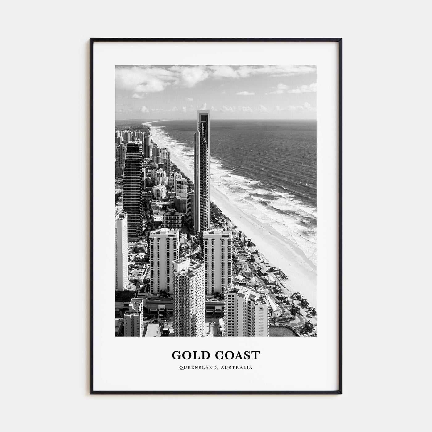 Gold Coast Portrait B&W Poster