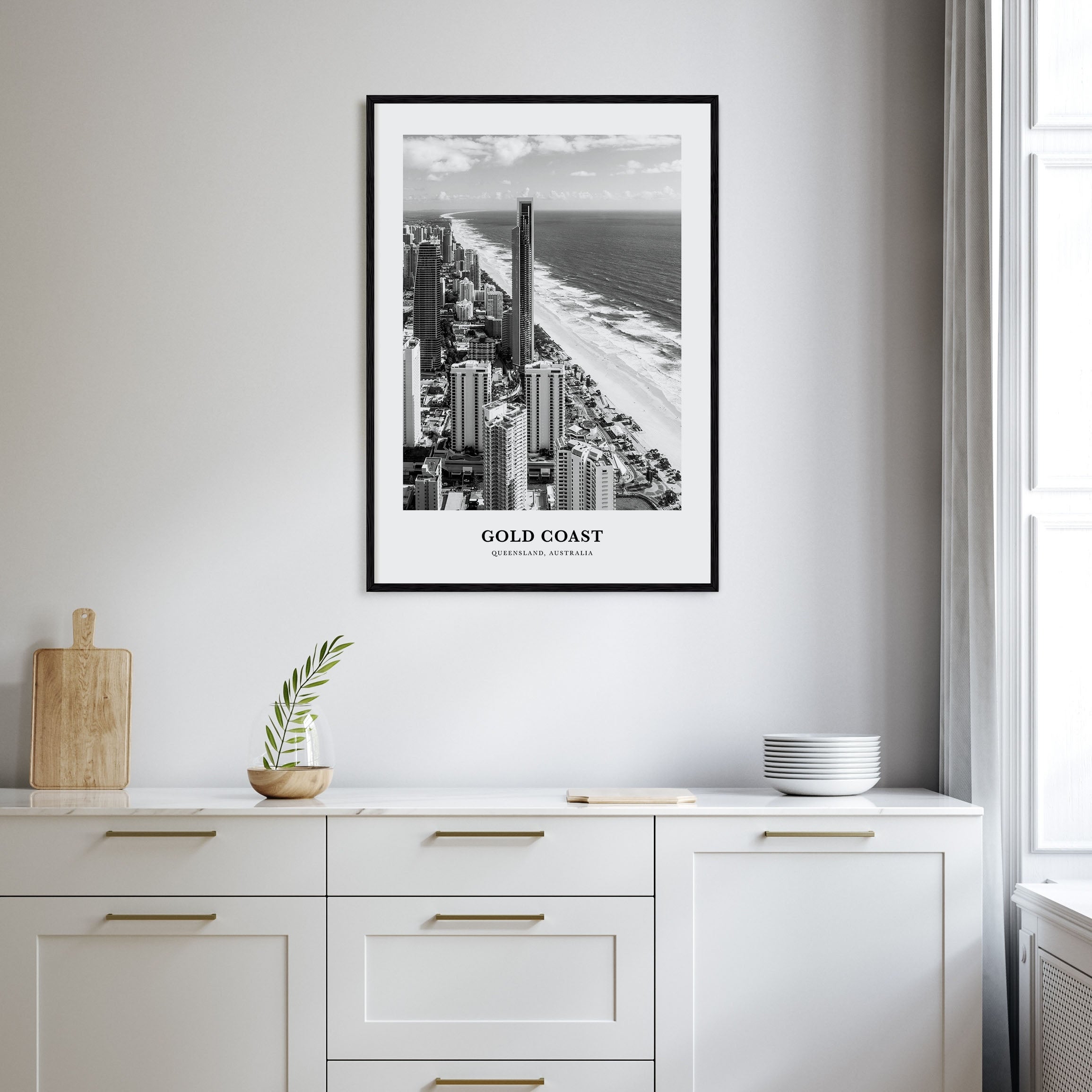 Gold Coast Portrait B&W Poster