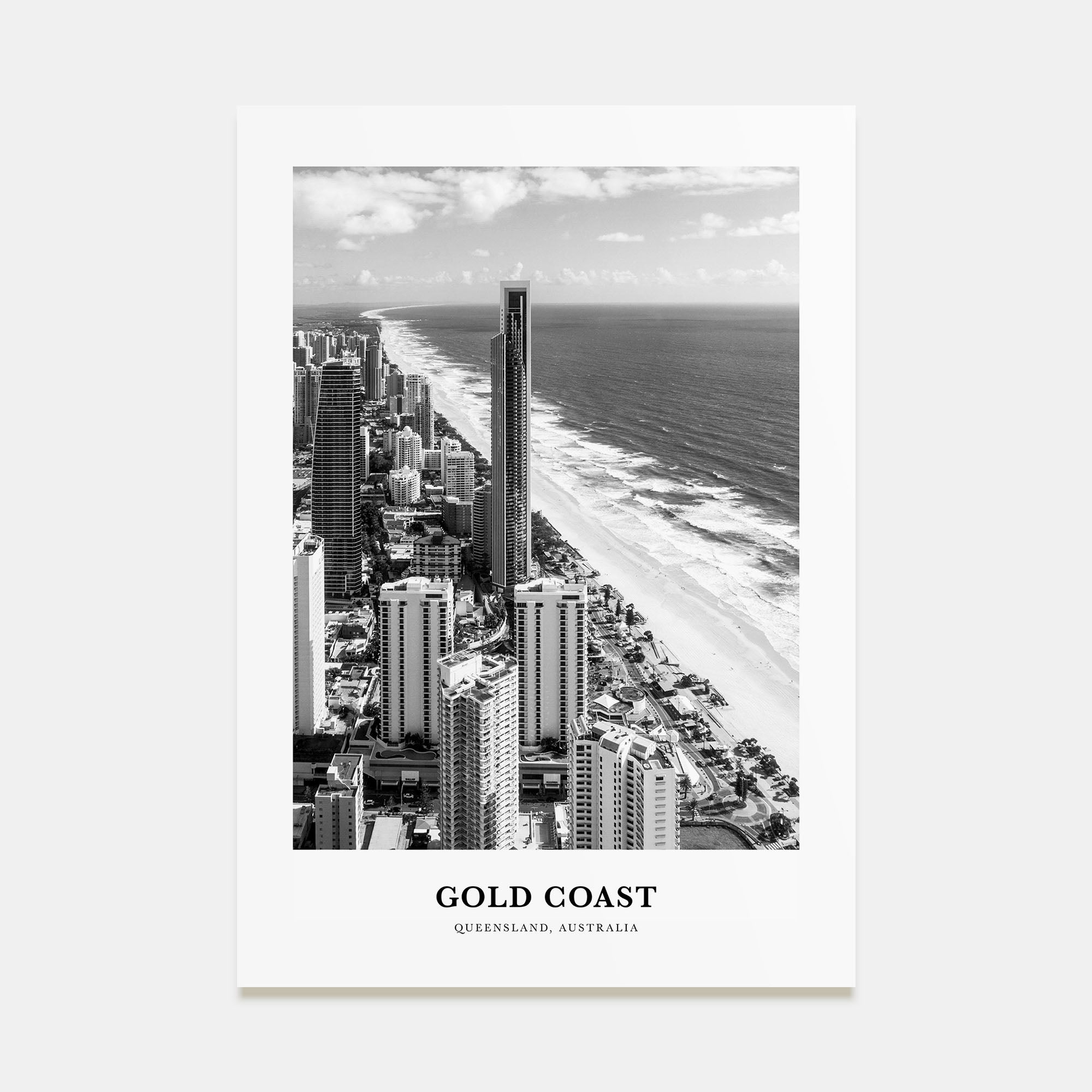 Gold Coast Portrait B&W Poster