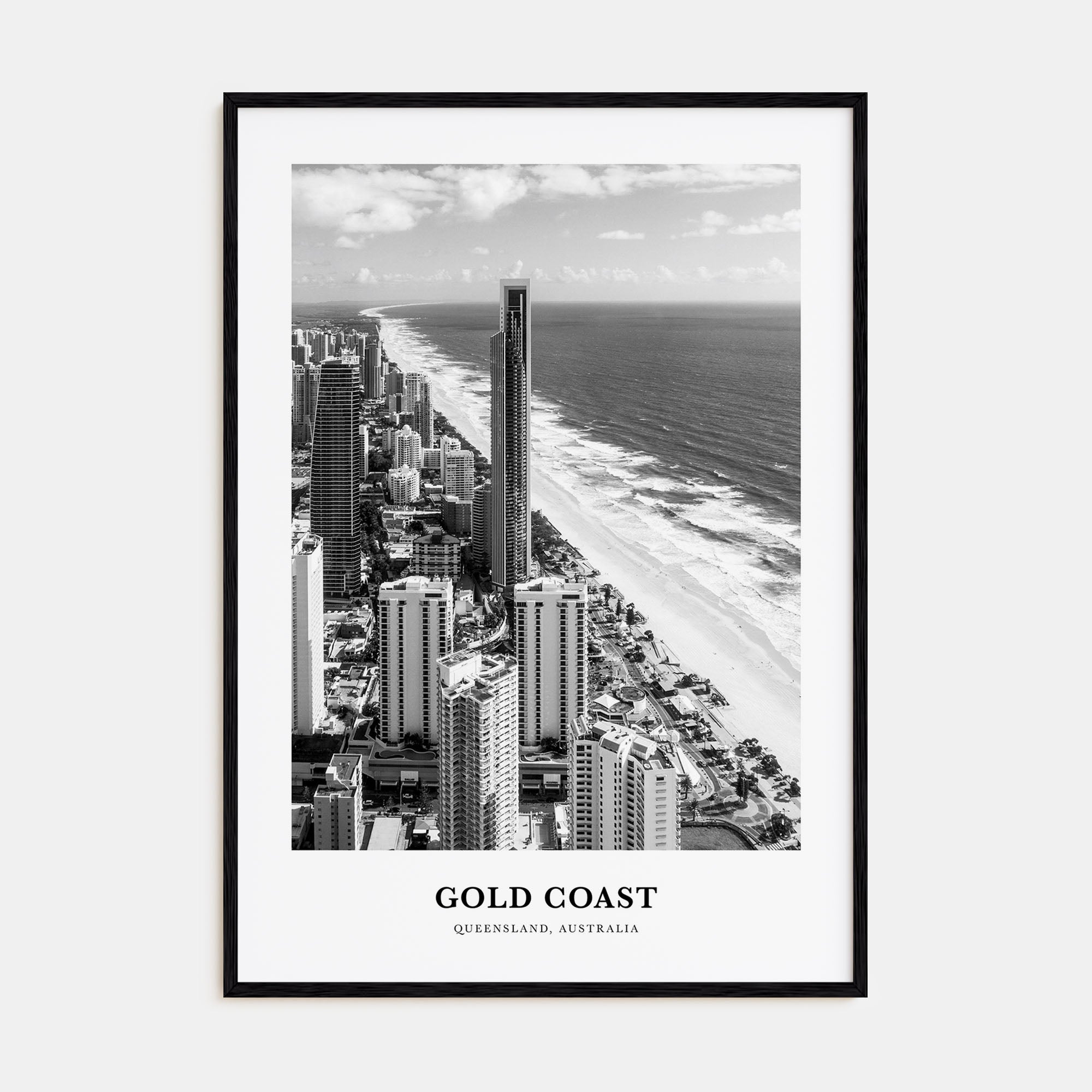 Gold Coast Portrait B&W Poster