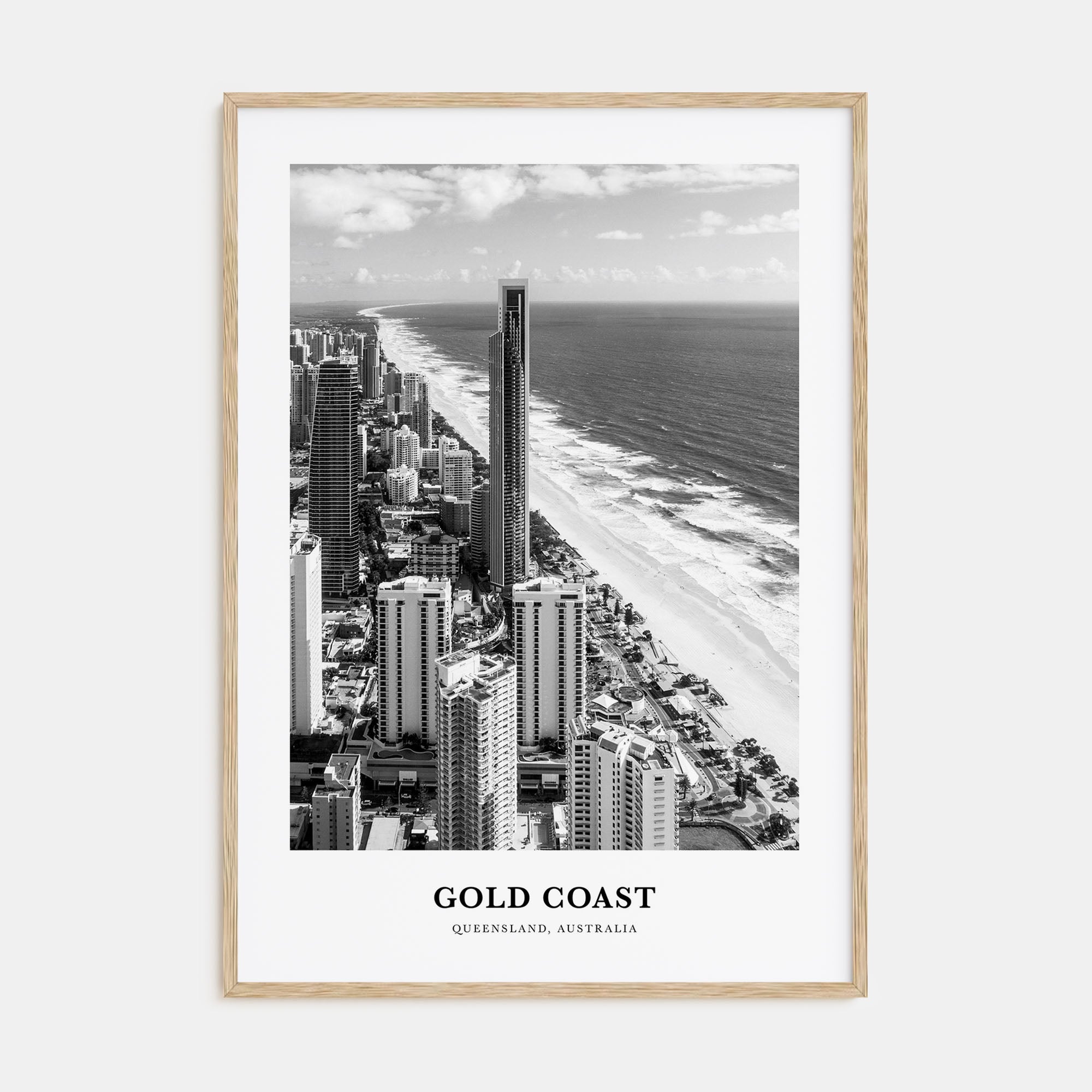 Gold Coast Portrait B&W Poster