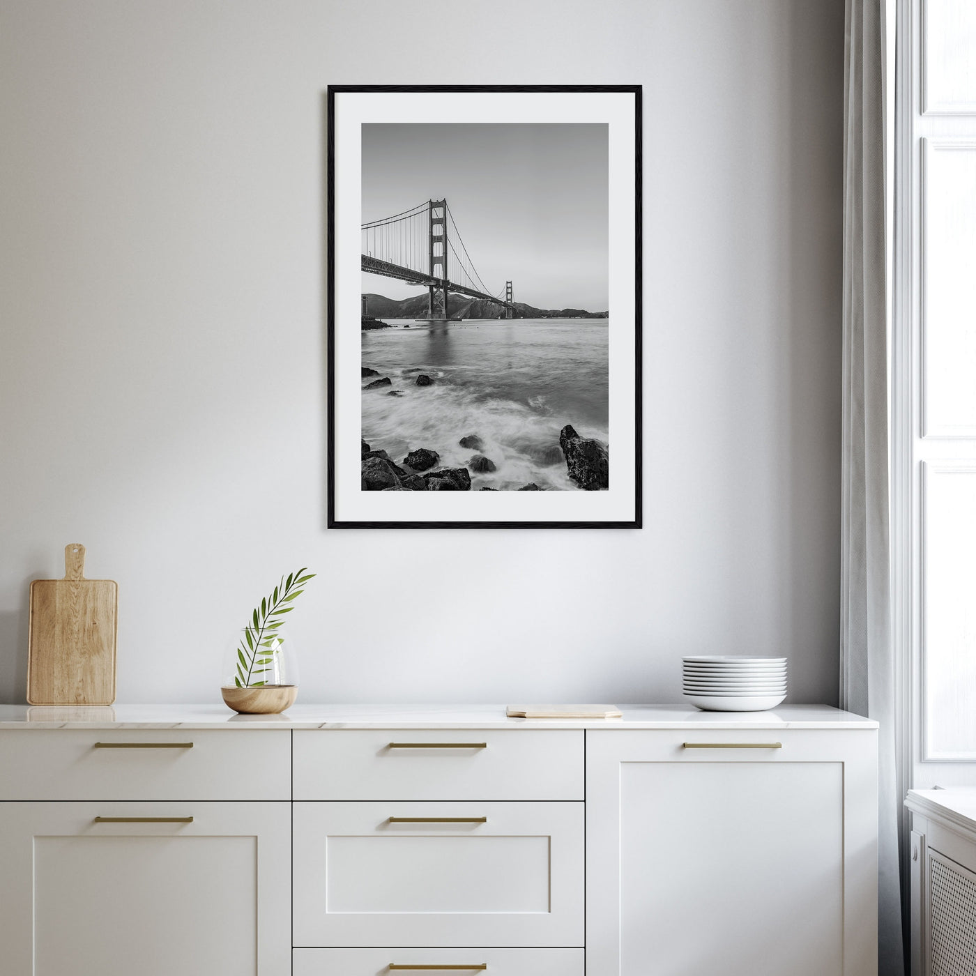 Golden Gate Bridge Photo B&W No 1 Poster