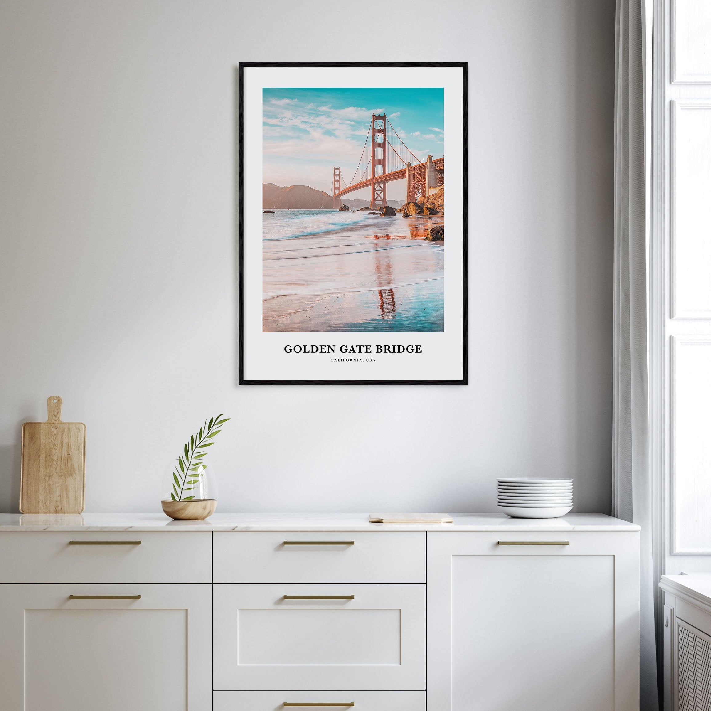 Golden Gate Bridge Portrait Color Poster