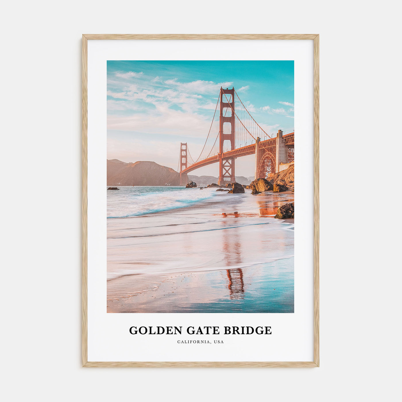 Golden Gate Bridge Portrait Color Poster