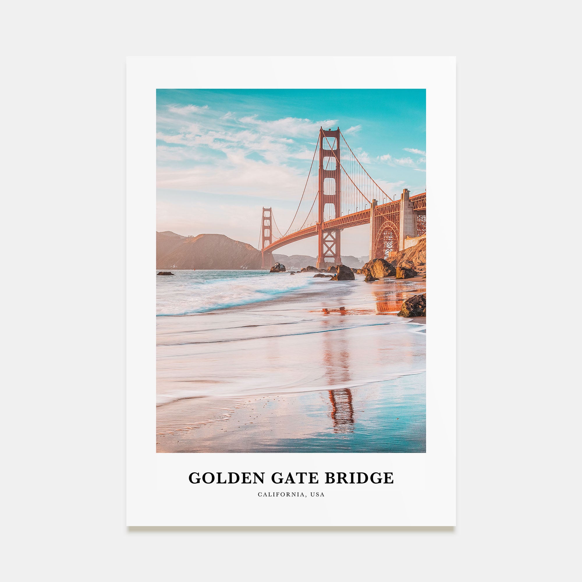 Golden Gate Bridge Portrait Color Poster