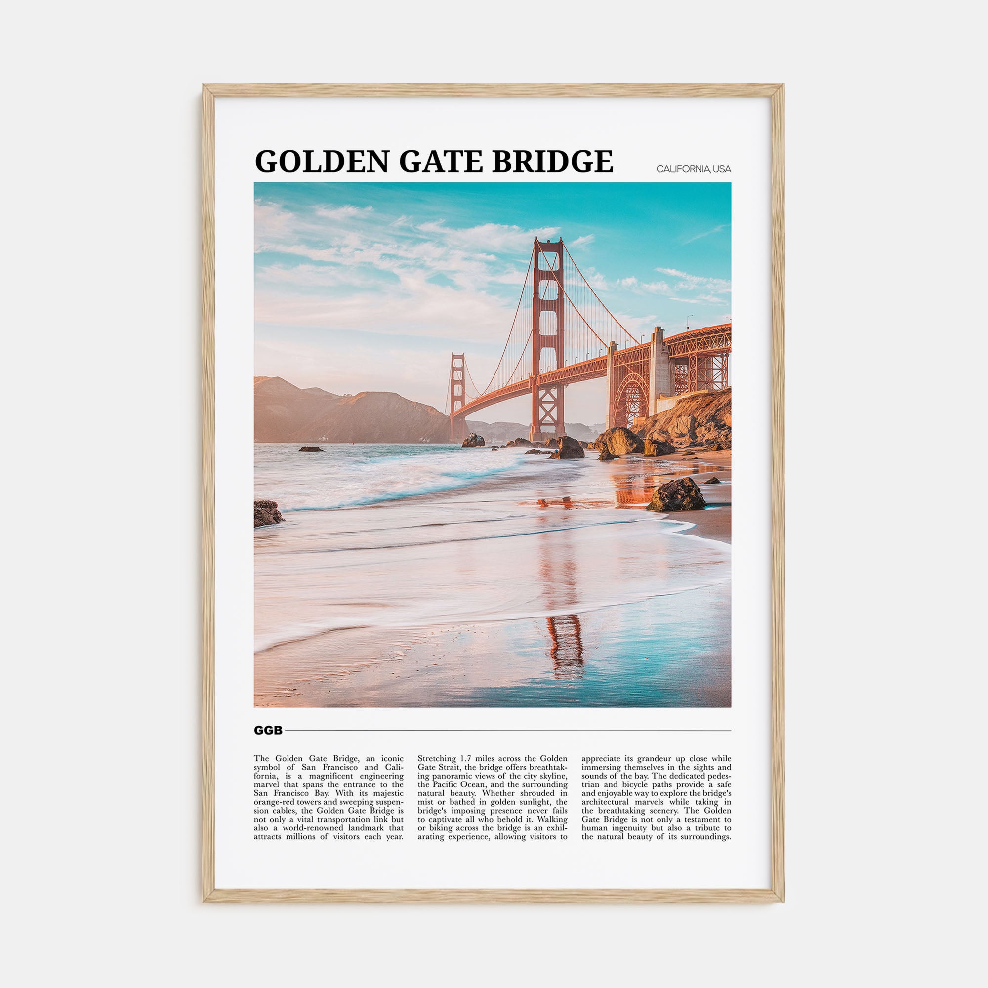 Golden Gate Bridge Travel Color Poster