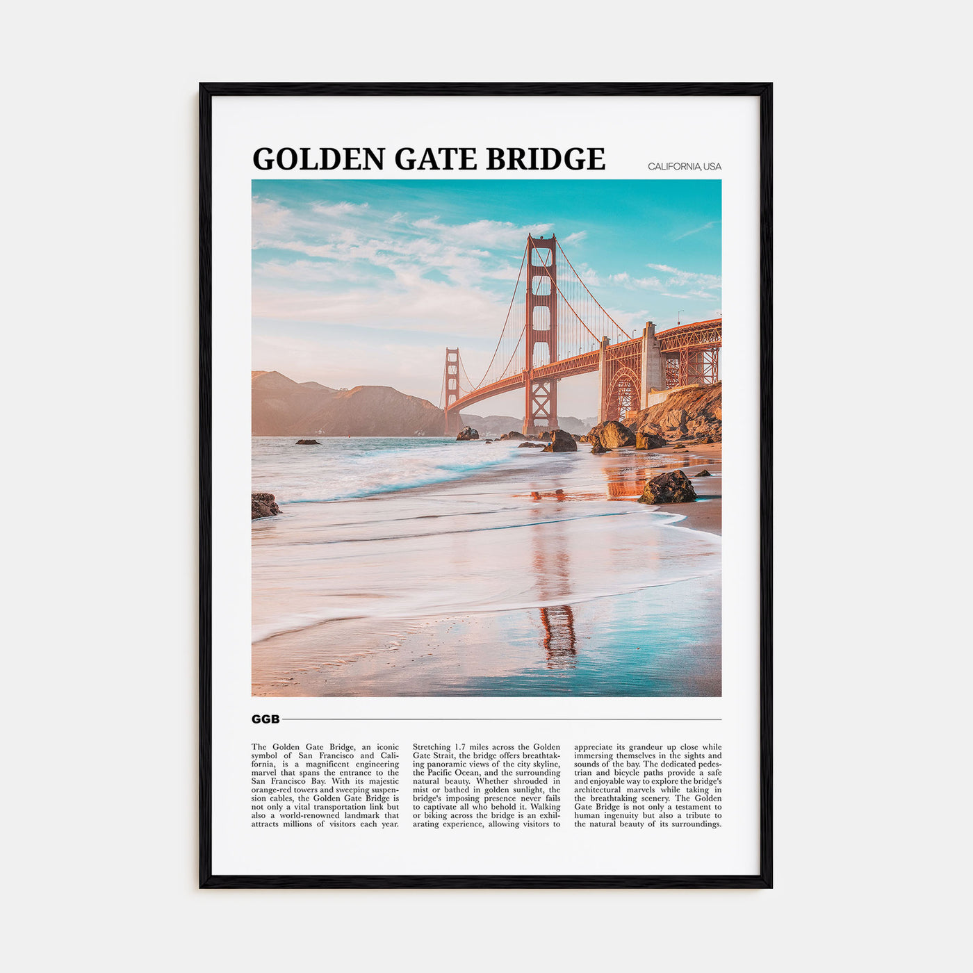 Golden Gate Bridge Travel Color Poster