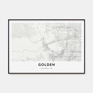 Golden Map Landscape Poster