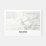 Golden Map Landscape Poster